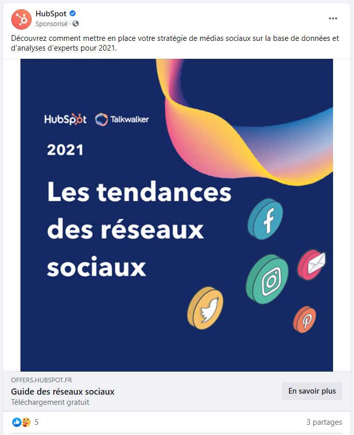 Publicité Facebook